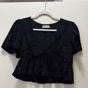 Urban Outfitters Black Textured Crop Top
